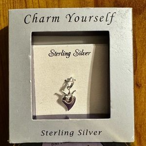 Charm Yourself Sterling Silver Heart with Crown Charm